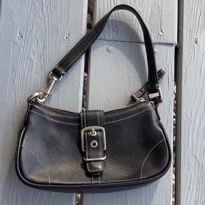 Coach Demi Hampton flap buckle leather bag